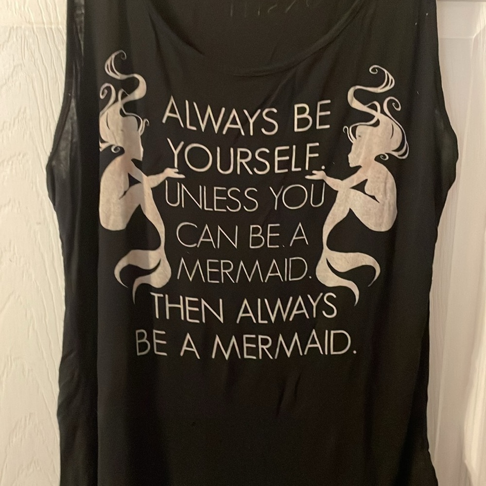 Black Mermaid Quote Tank Top